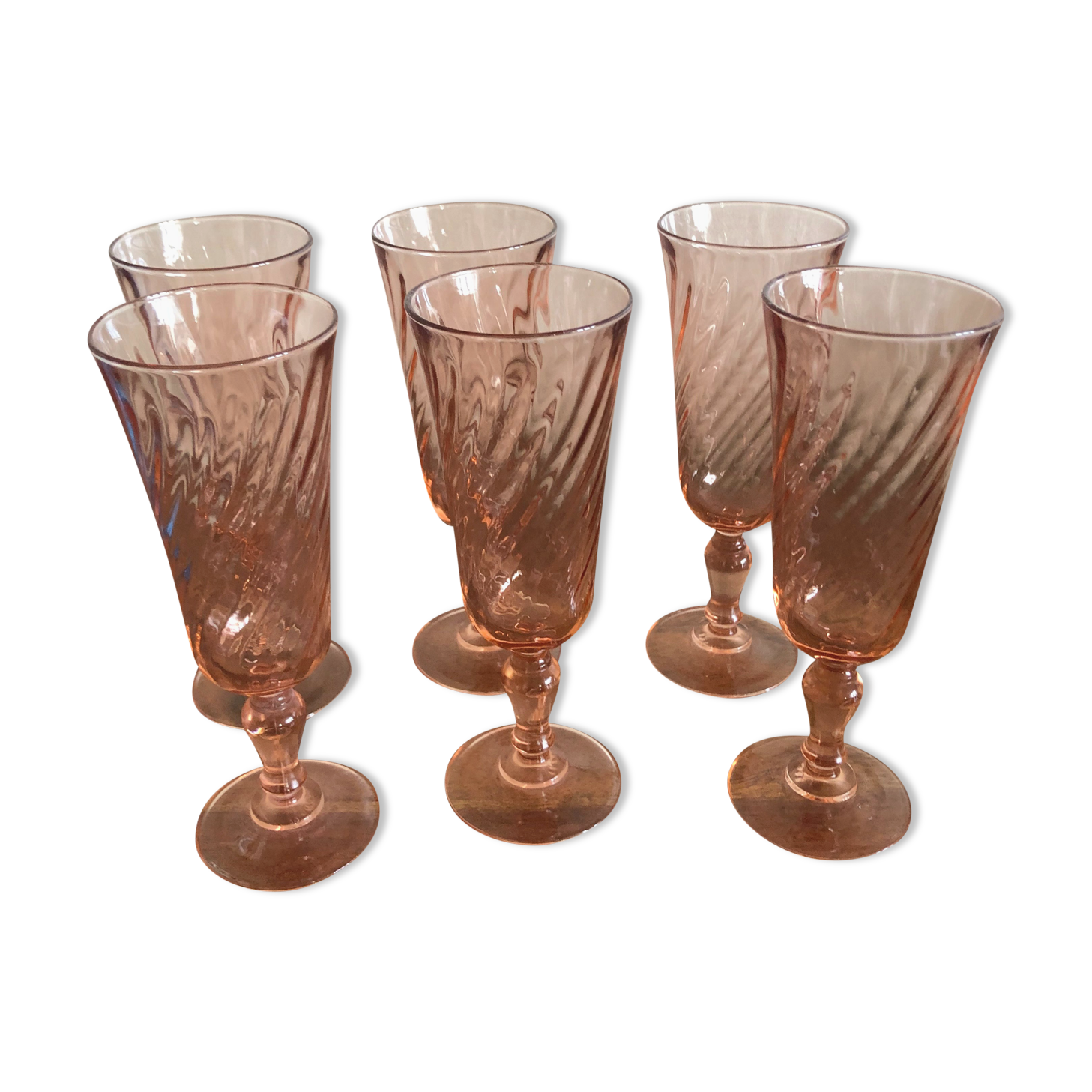 6 Rosaline Luminarc champagne glasses