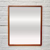 Vintage Rectangular Wall Mirror Teak Frame