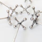 Set of 6 WMF Silver-Plated Knife Rests, Jack Style, Vintage 1970s