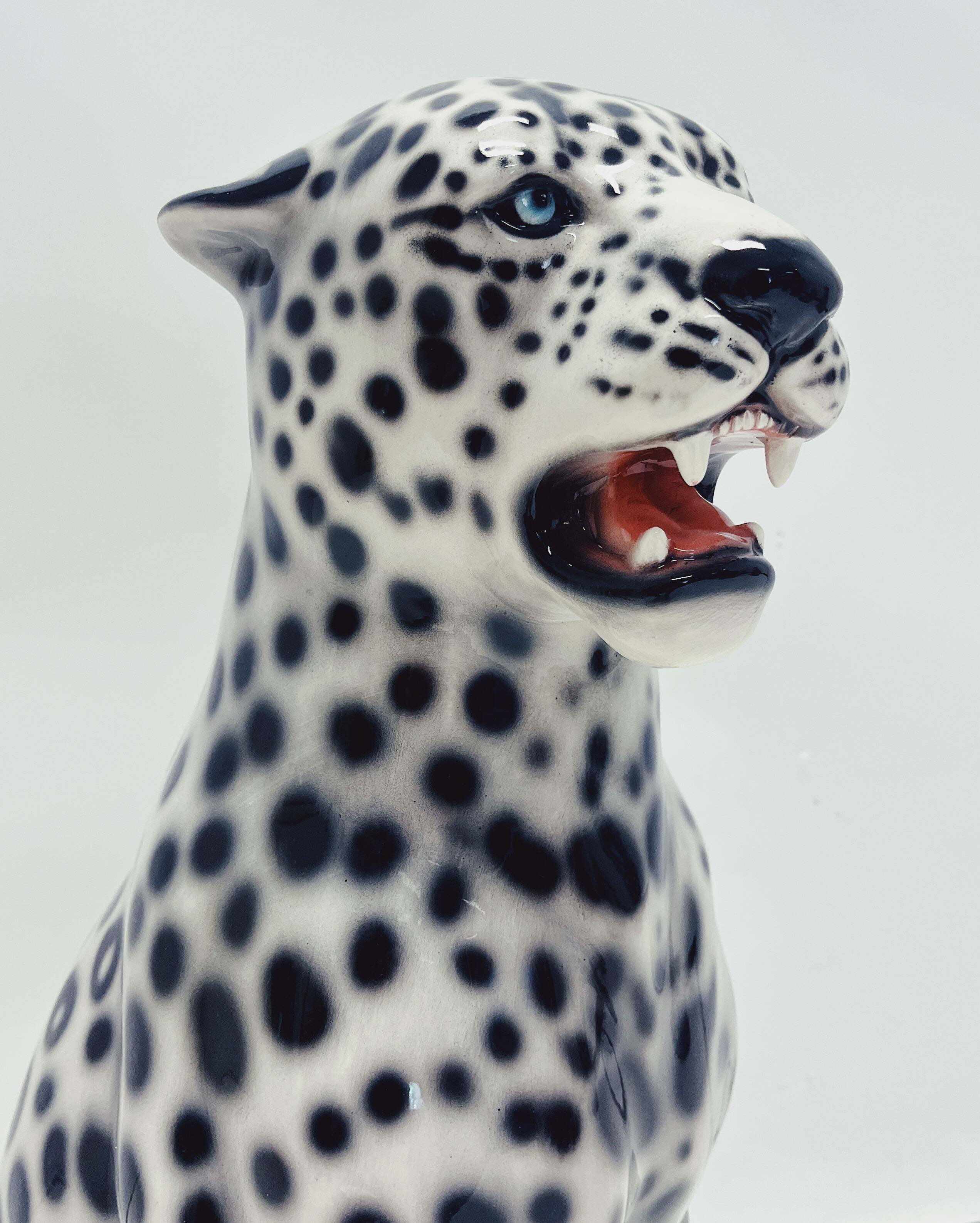 Ceramic Statue Leopard White