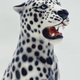 Ceramic Statue Leopard White