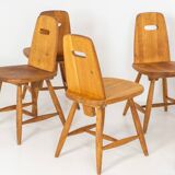 Ensemble de six rares chaises à repas « Pirtti » par Eero Aarnio pour Laukaan Puu