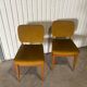 Pair of vintage 60s chairs – mustard velvet and splayed legs