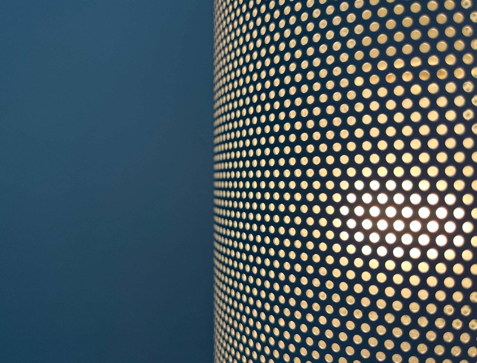 Minimalist perforated metal pendant lamp by Orno, Finland.