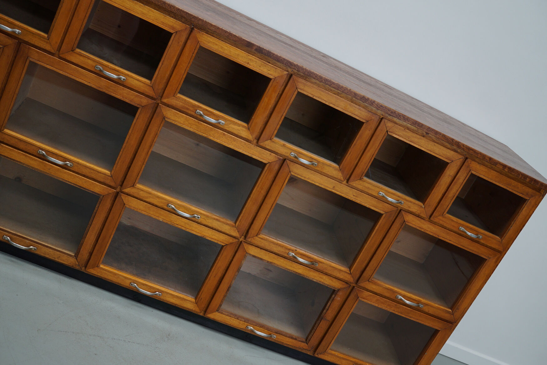 Vintage oak haberdashery cabinet / display cabinet, Netherlands, 1950s