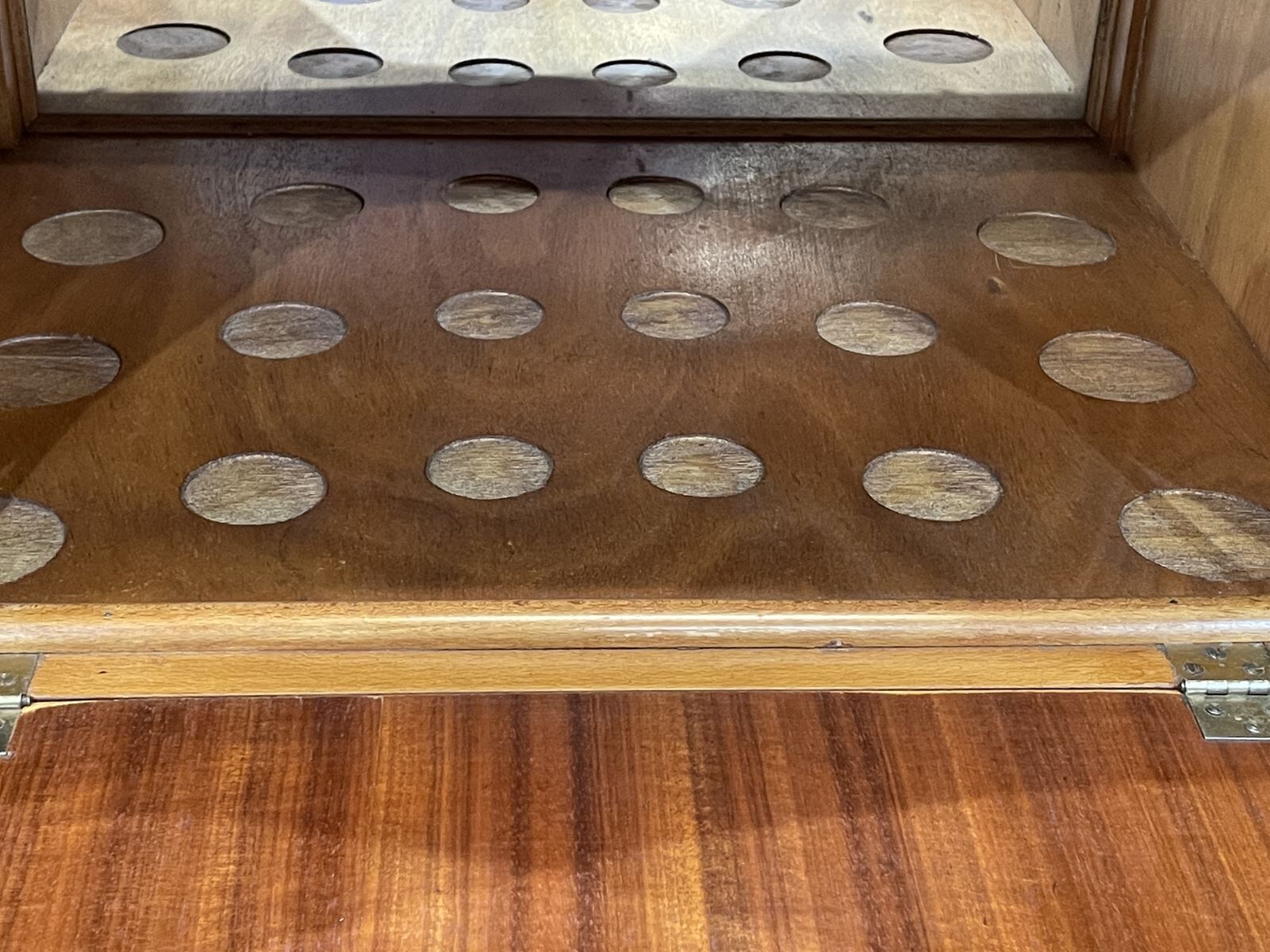 English art deco oak bar