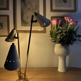 Italian three-headed brass lamp, 50s design