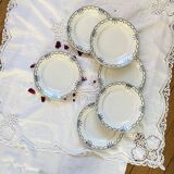 Lot de 6 assiettes dessert faïence ancienne Saint Amandinoise vintage