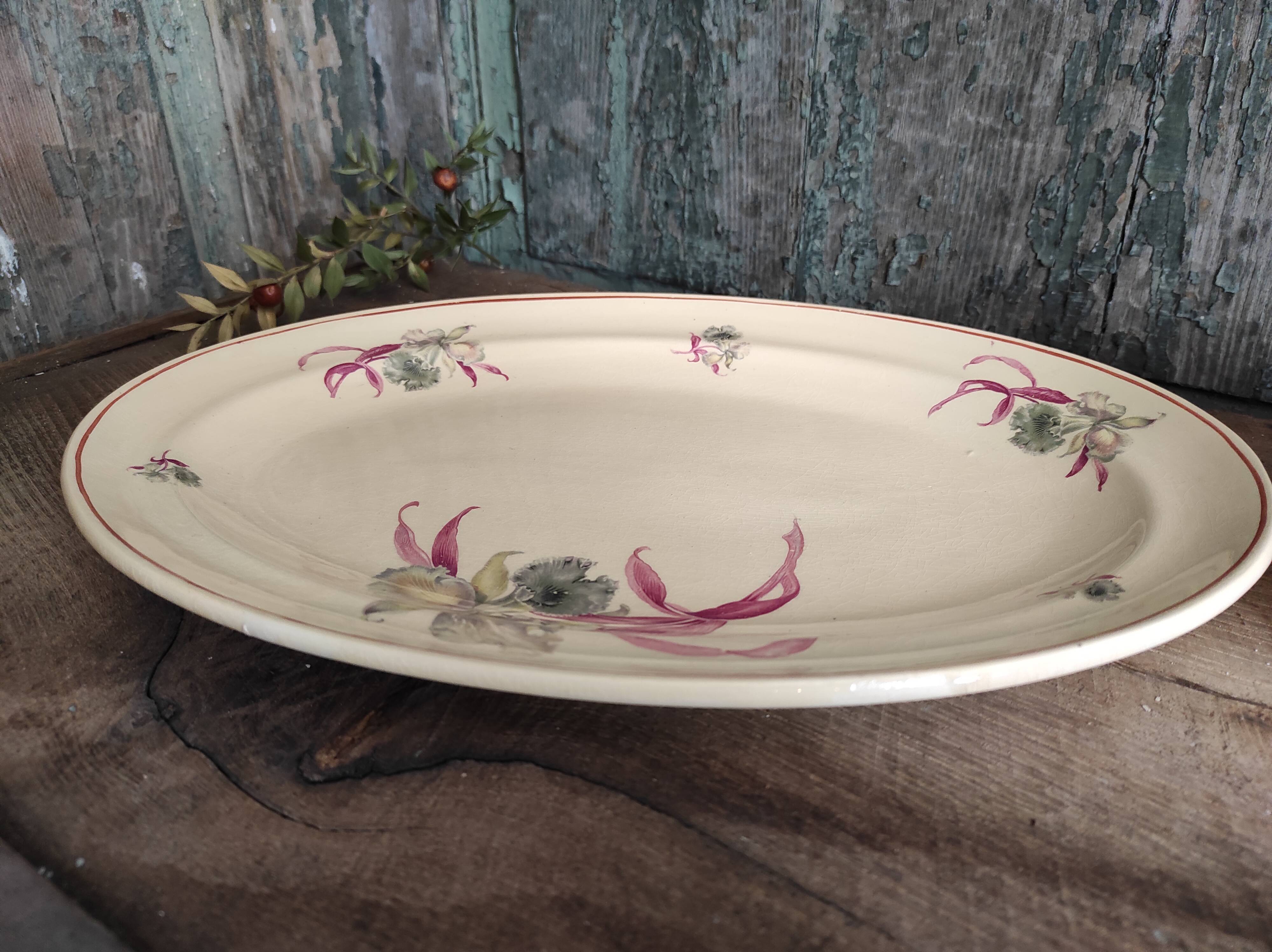 Vintage French oval serving dish by Moulin des Loups