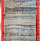 Tapis persan Gabbeh fabriqué à la main au milieu du XXe siècle