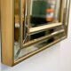 Mid-century modern mirror with layered brass frame, 1980s