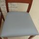 Set of 6 cherry wood style chairs with gray imitation leather seat