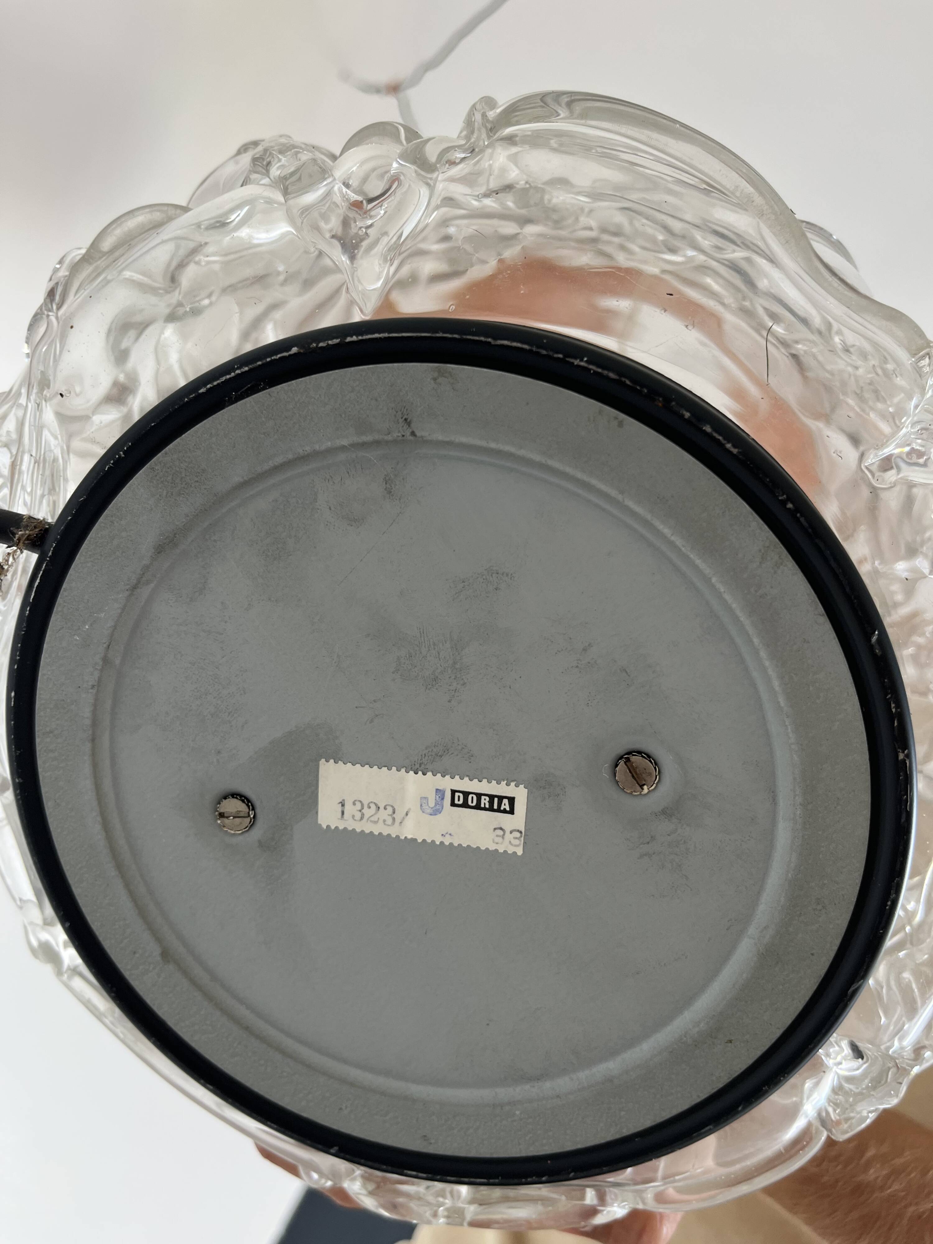 Lampe vintage en verre bulle et chrome de Doria Leuchten, Allemagne, années 1960.