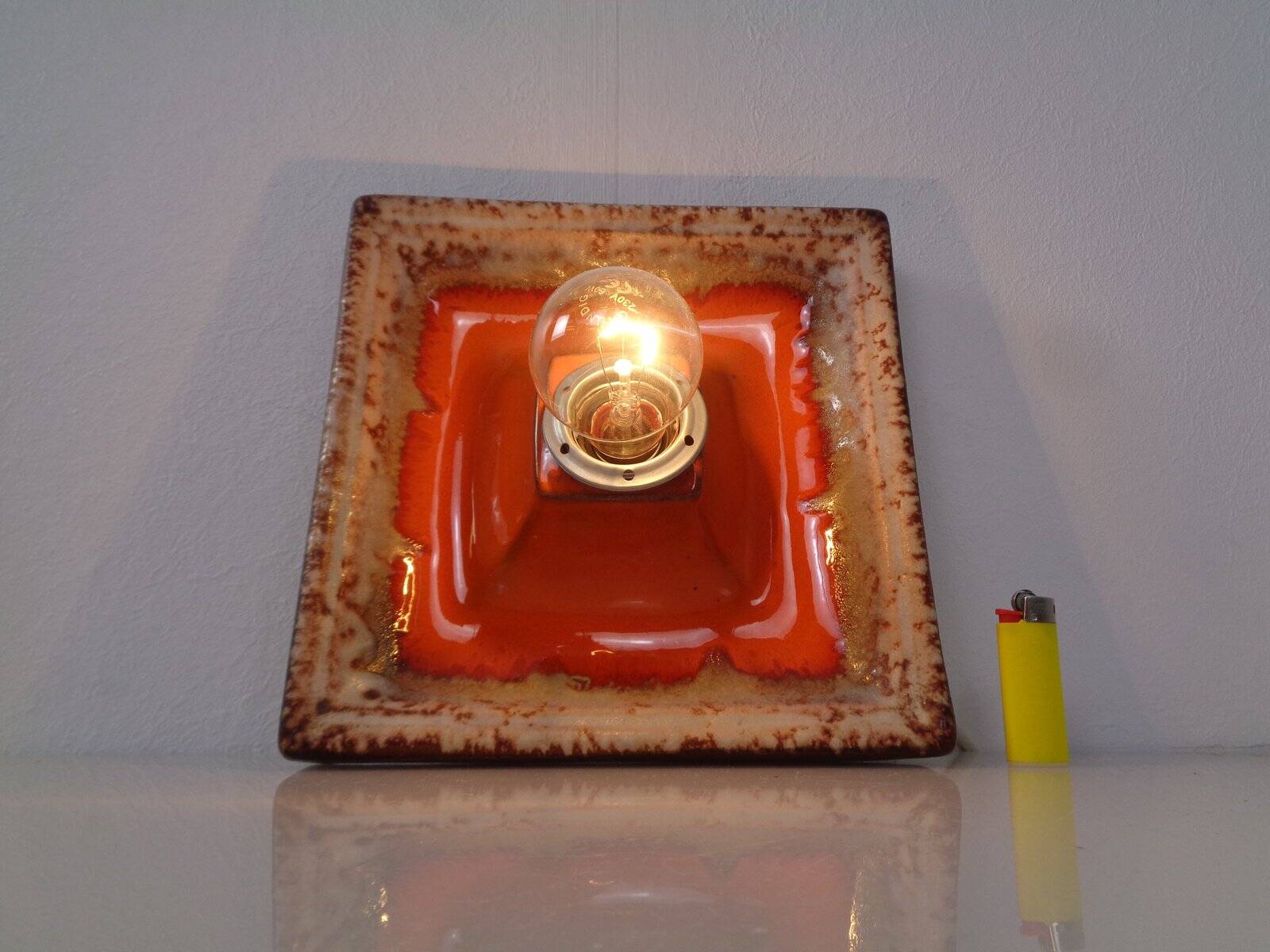 Pop Art Ceramic Wall Lamp, Germany, 1970s