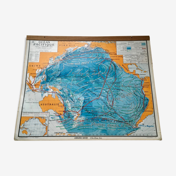 Pacific Ocean wall map
