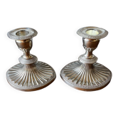English silver plated candlestick duo "Falstaff"