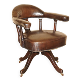 Victorian antique leather captain's chair