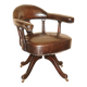 Victorian antique leather captain's chair