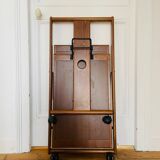 Vintage wooden trolley serving cart, 1960