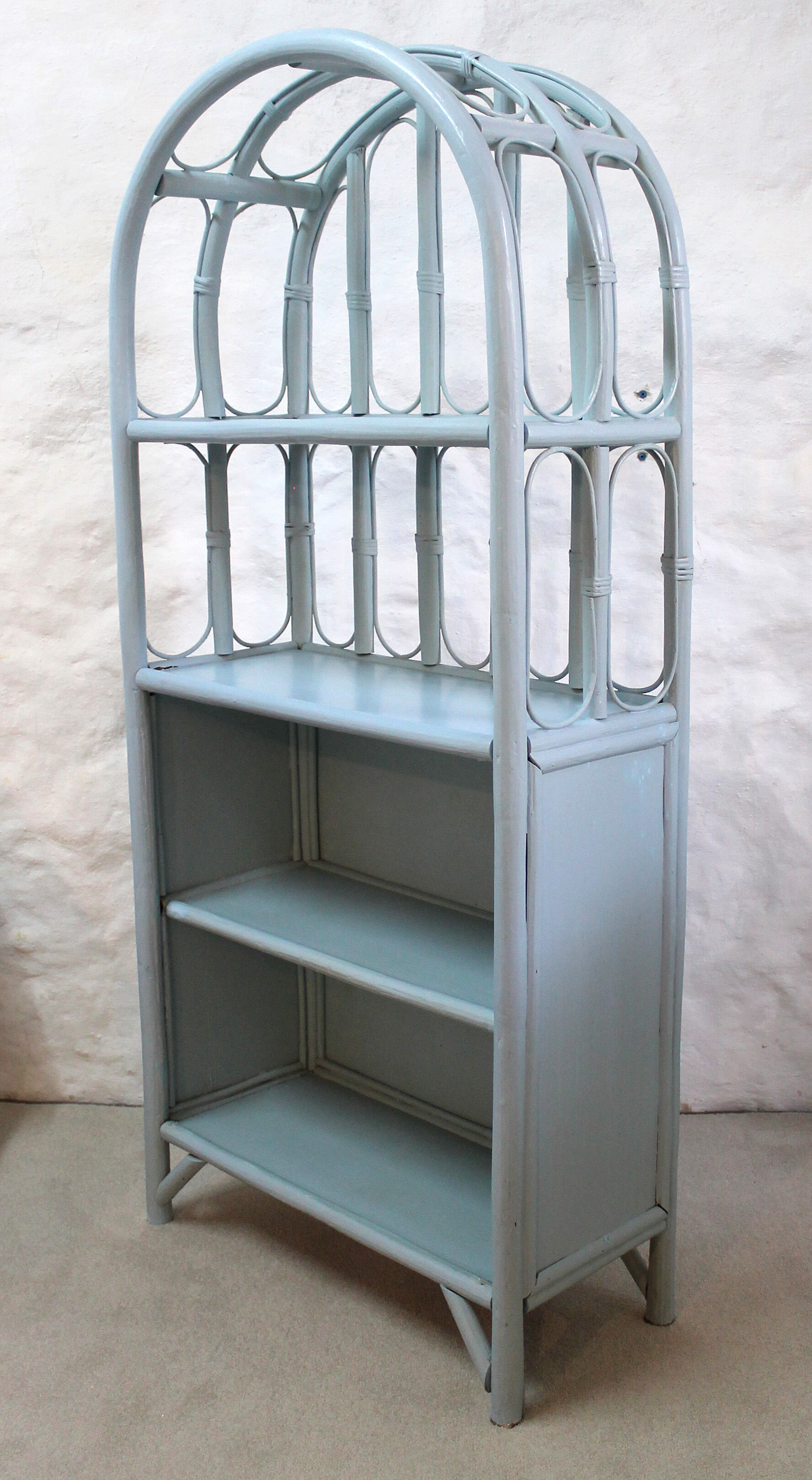 Blue bamboo shelf