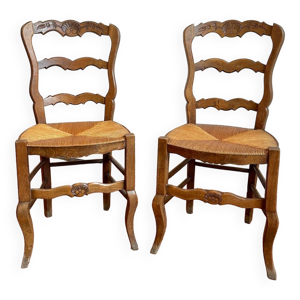 Paire de chaises en chêne