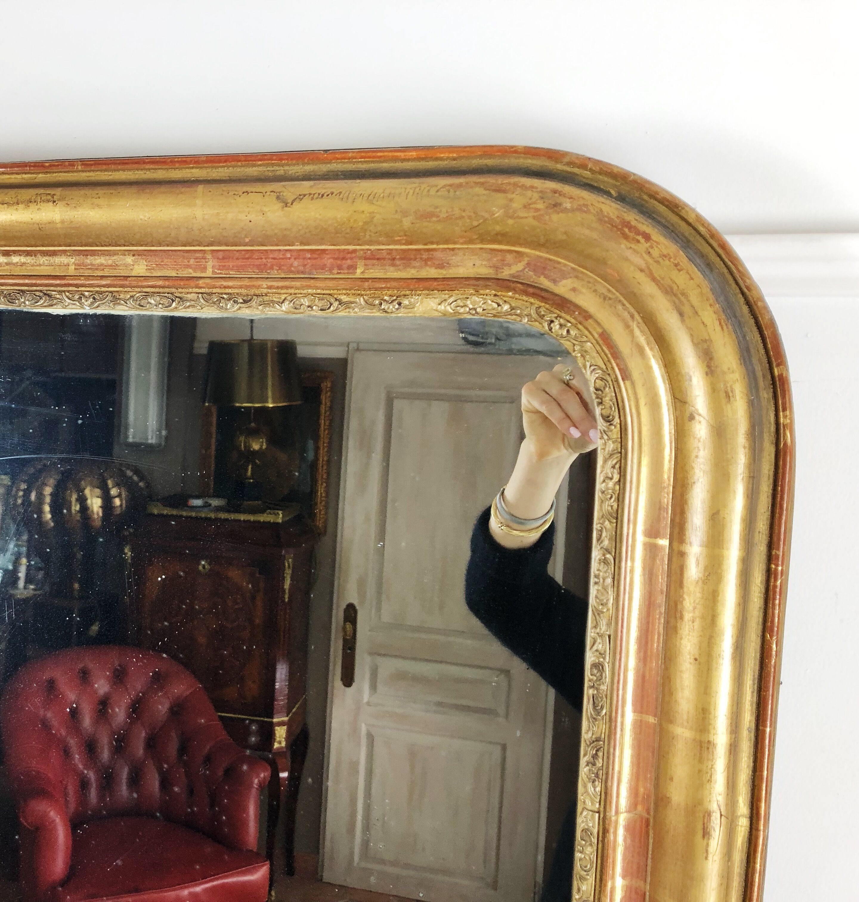 Antique fireplace mirror Louis Philippe 104x108cm