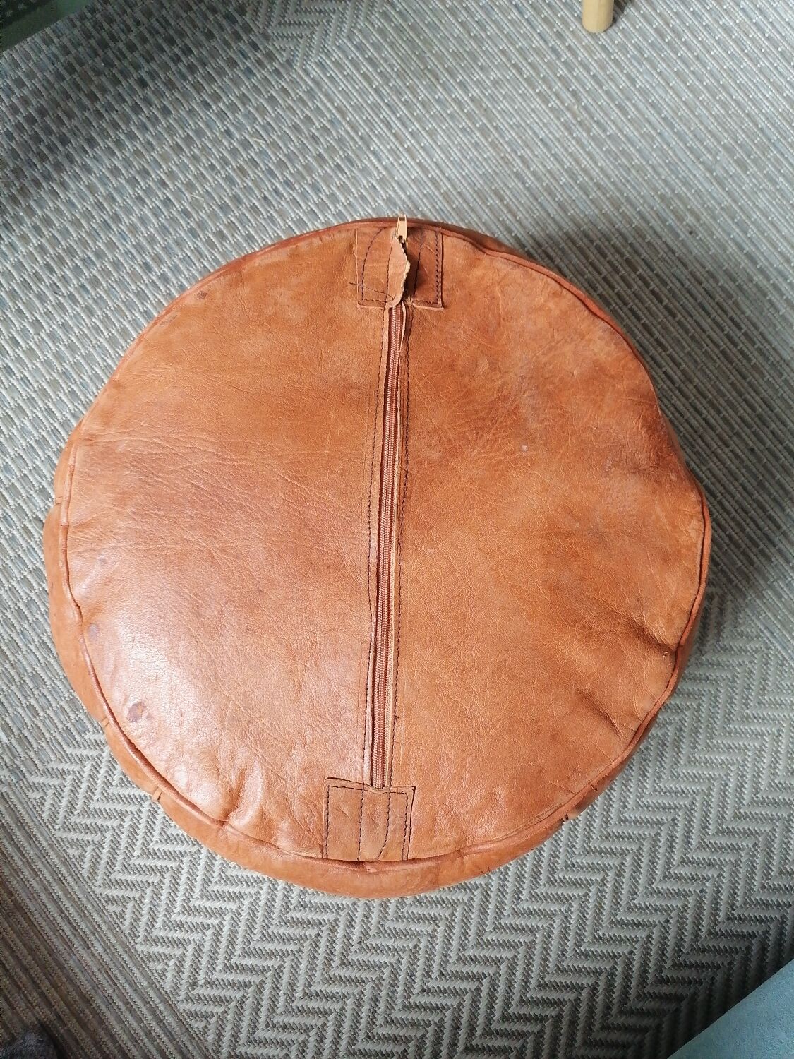 Original moroccan leather pouf