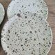6 signed Tiffoche vintage pyrite glazed stoneware plates