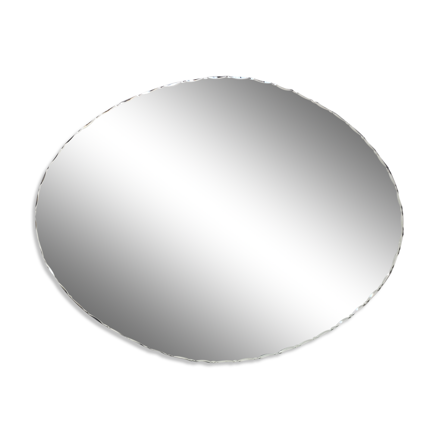 Large format oval beveled mirror 81x60cm