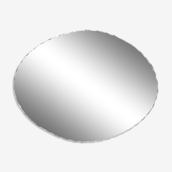 Miroir biseauté ovale grand format 81x60cm