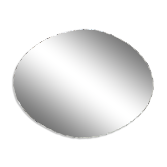 Miroir biseauté ovale grand format 81x60cm