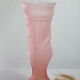 Art Deco vase, rose, hand-painted, frosted glass.