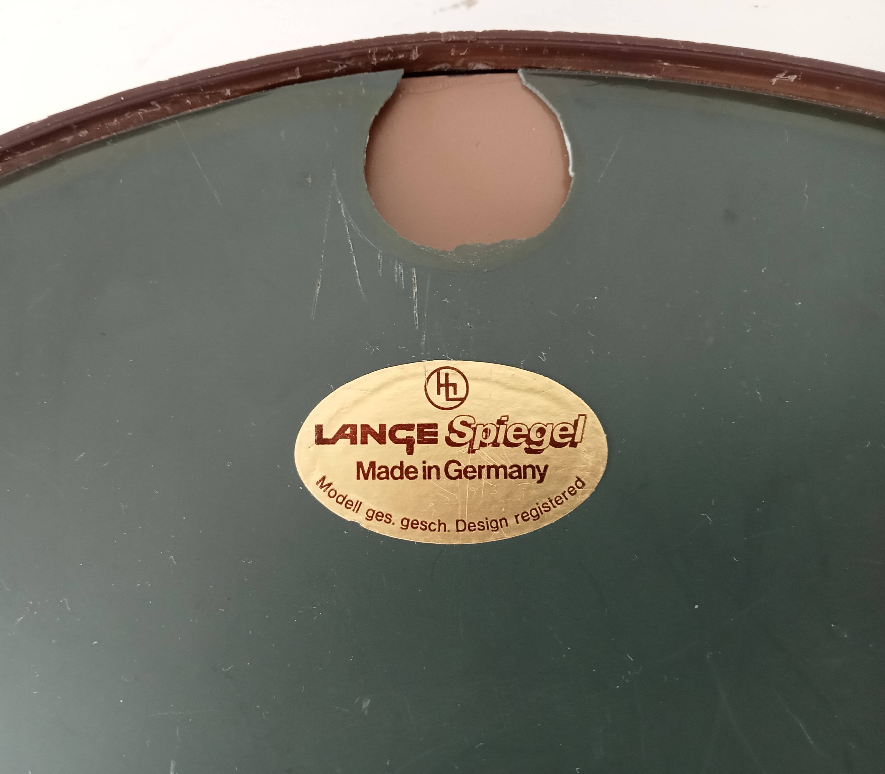 Miroir rond vintage Germany Lange Spiegel années 60/70