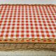 Rectangular Wicker Tray with Vichy Decor L: 44 cm Vintage