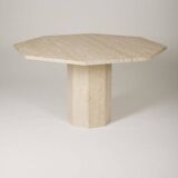 Octagonal travertine table
