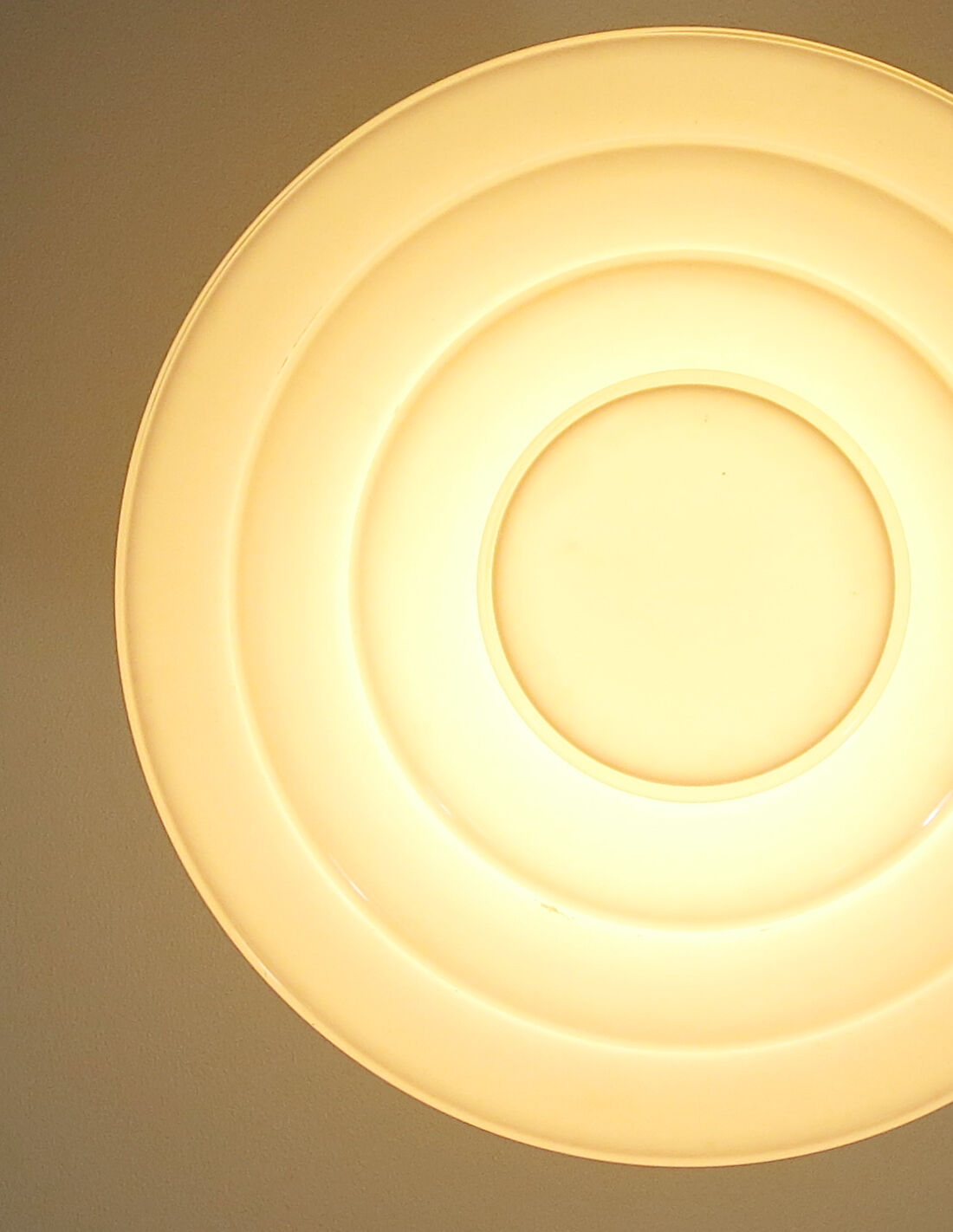 Stairs lamp in Art Deco style with opaline glass and brass