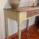 Old patinated wooden console – French country spirit, turned legs.