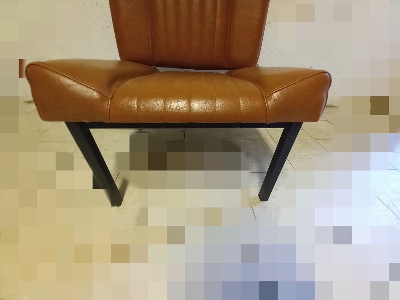 Pair of lounge armchairs, 70s leather