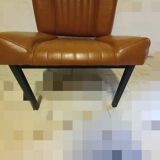 Pair of lounge armchairs, 70s leather