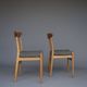 Chaises W2 en chêne de Hans J. Wegner pour C.M. Madsen, années 1960. Lot de 2.