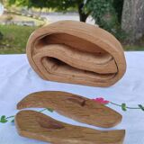 Carved wooden box in the shape of a small piece of furniture - handmade