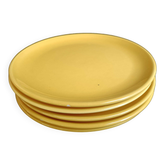 Set of 5 yellow dessert plates