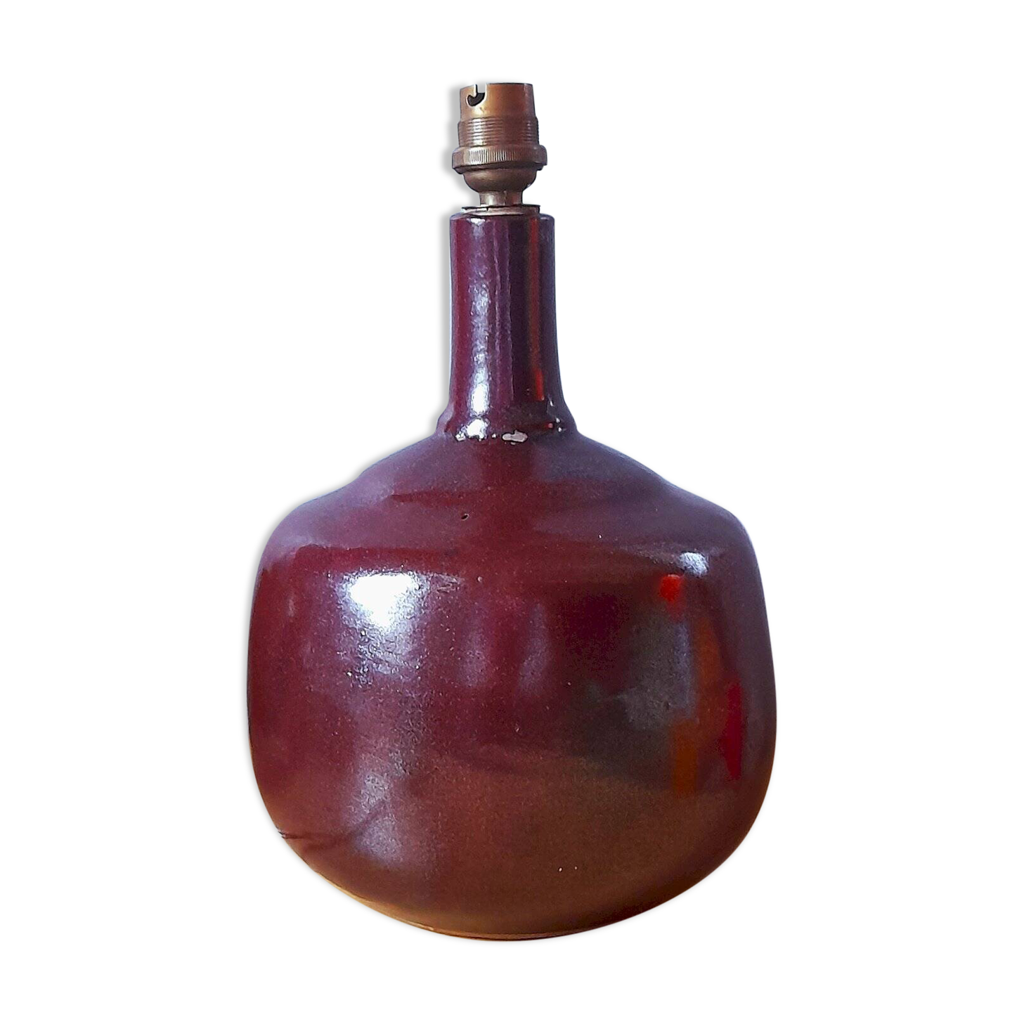 Lampe en céramique émaillée 1960 scandinave violet grès