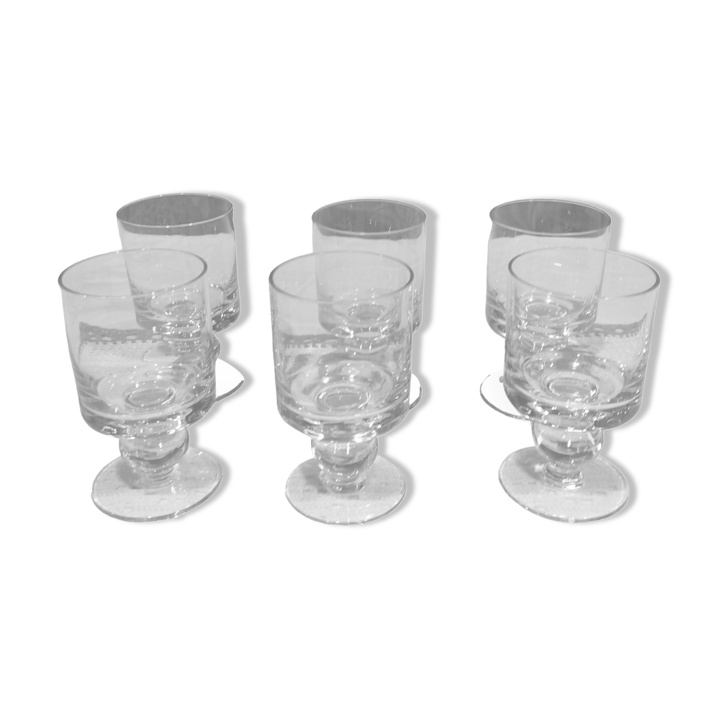 Set of 6 stemmed glasses from the 70s