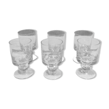 Set of 6 stemmed glasses from the 70s