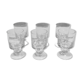 Lot de 6 verres à pieds des années 70