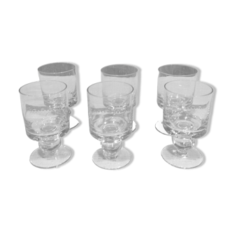 Set of 6 stemmed glasses from the 70s