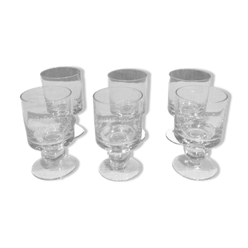 Set of 6 stemmed glasses from the 70s