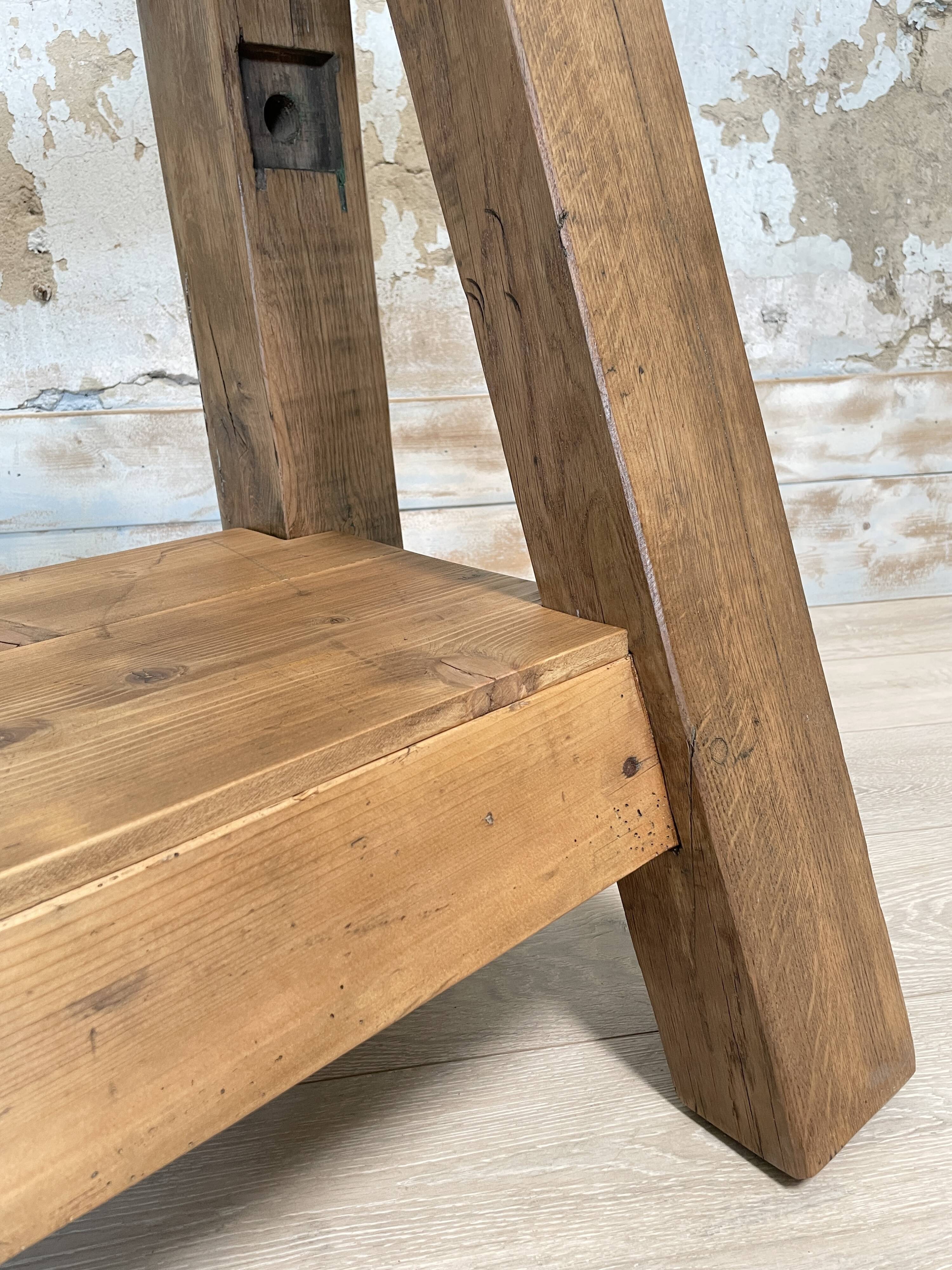 Workshop workbench in solid oak