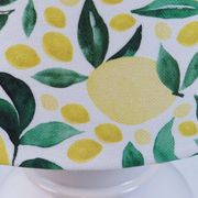 Vintage white ceramic lamp with custom lemon shade.